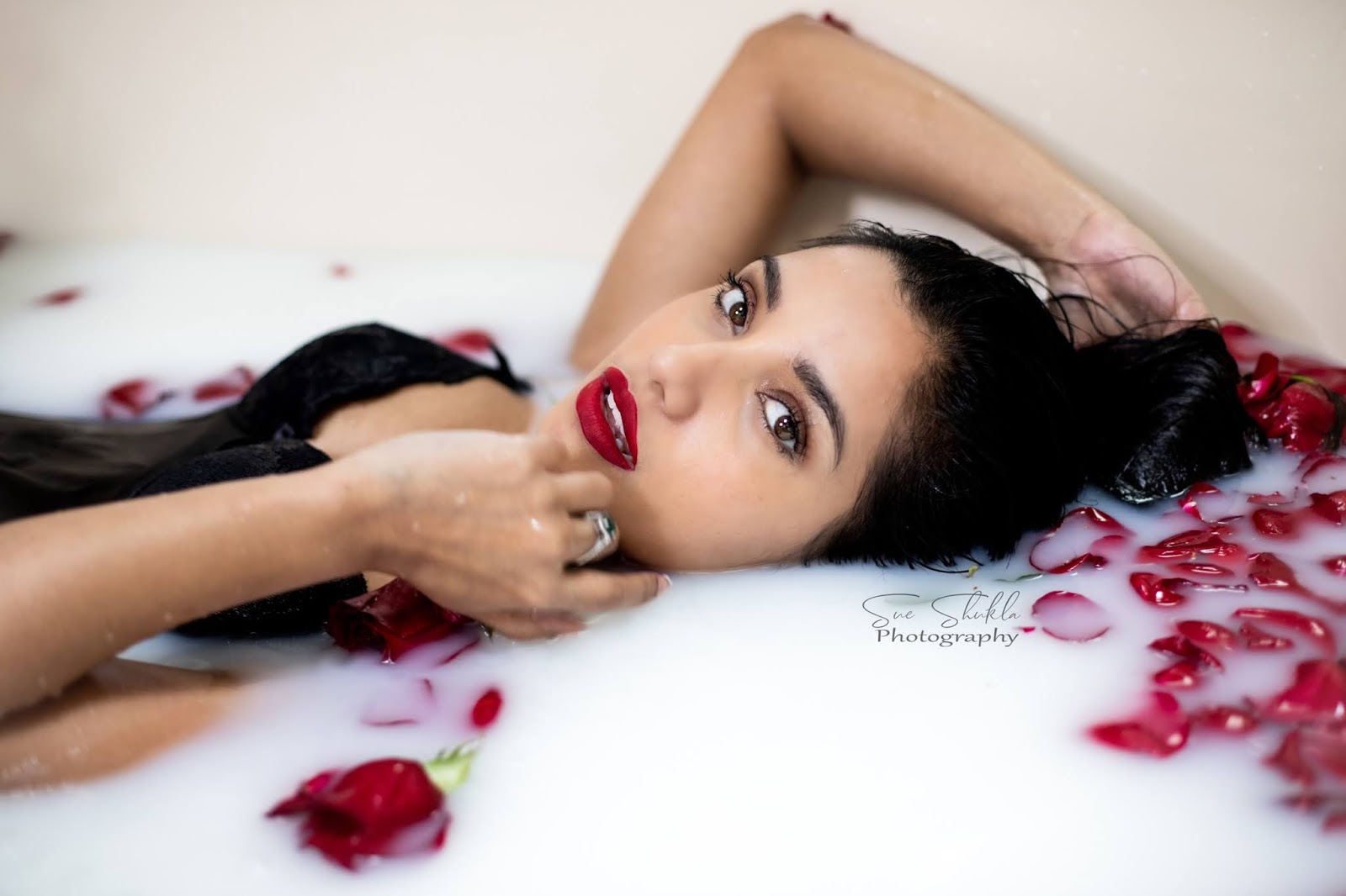 milk bath photoshoot ideas side view