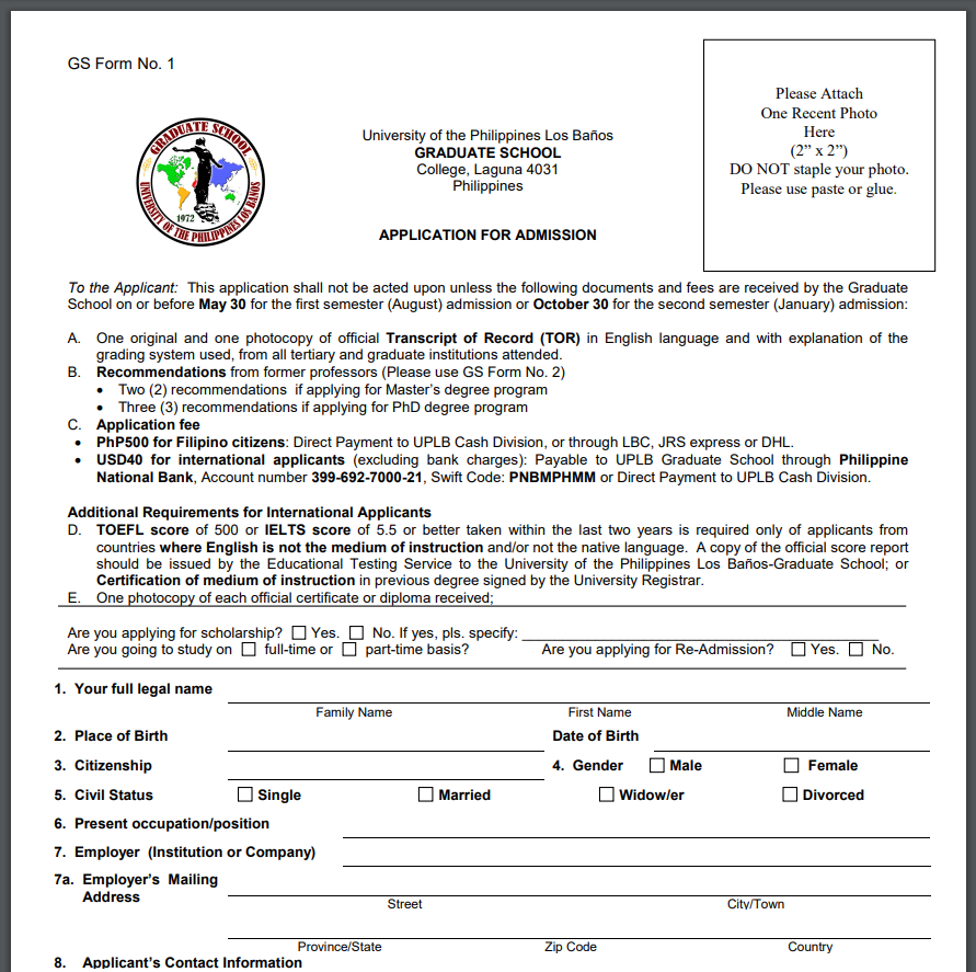 Tambay ng Bayan How to apply to UPLB Graduate School / Graduate School