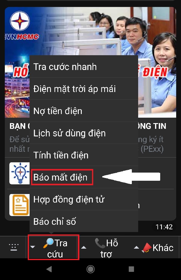 Cách báo mất điện qua Zalo TCT Điện Lực TPHCM 1