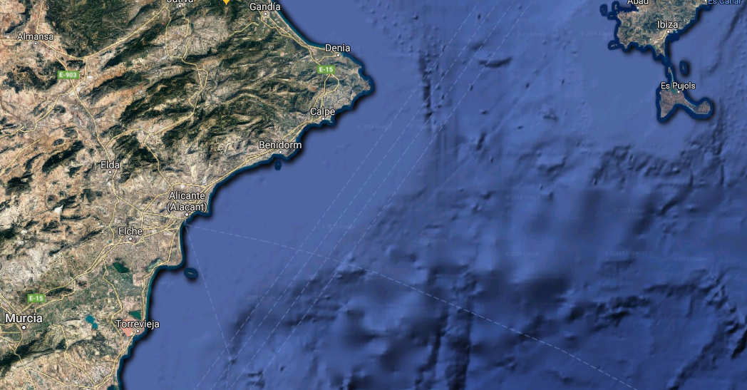 Relief map of mountains in the province of Alicante, Spain Relief map of mountains in the province of Alicante, Spain