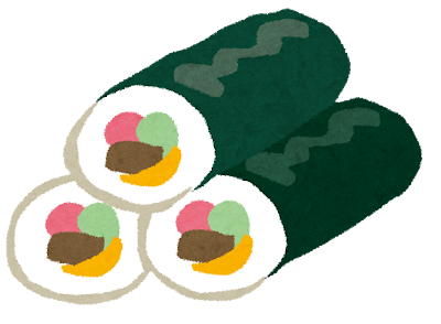 Setsubun illustration "3 ehomaki rolls"