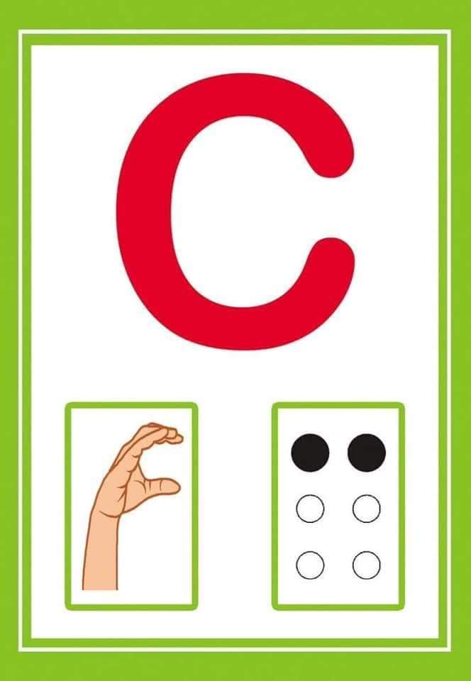 Alfabeto com libras e braile Cards coloridos e ilustrados com letra