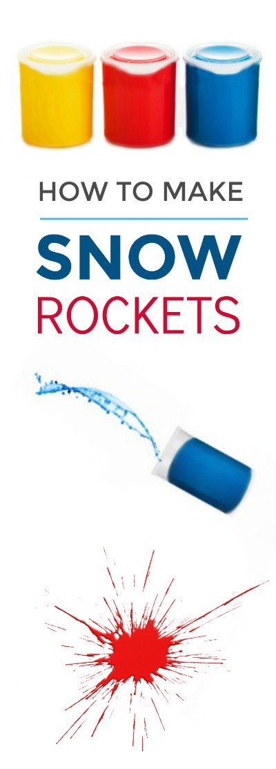 SNOW ROCKETS! A super fun winter activity for kids that combines art & science. #snowrockets #winterscienceforkids #winteractivitiesforkids