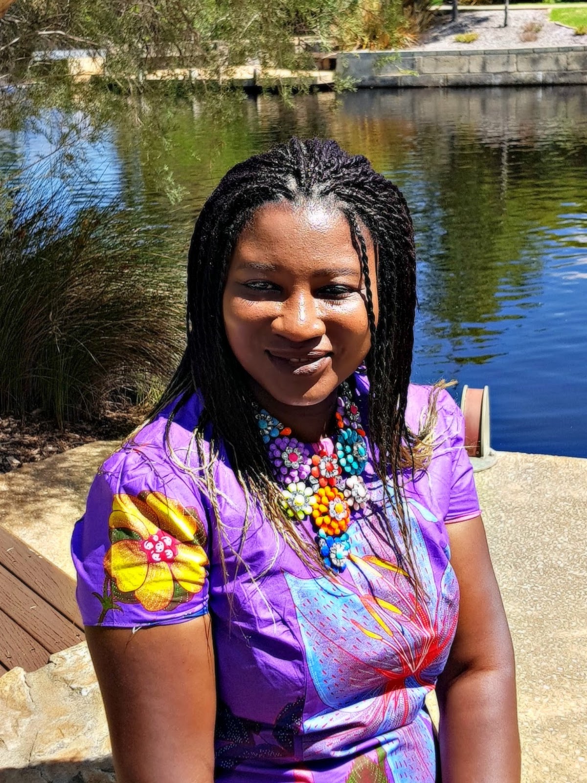 Purple Floral Dress The Cooking Wardrobe purple-floral-dress-the-cooking-wardrobe