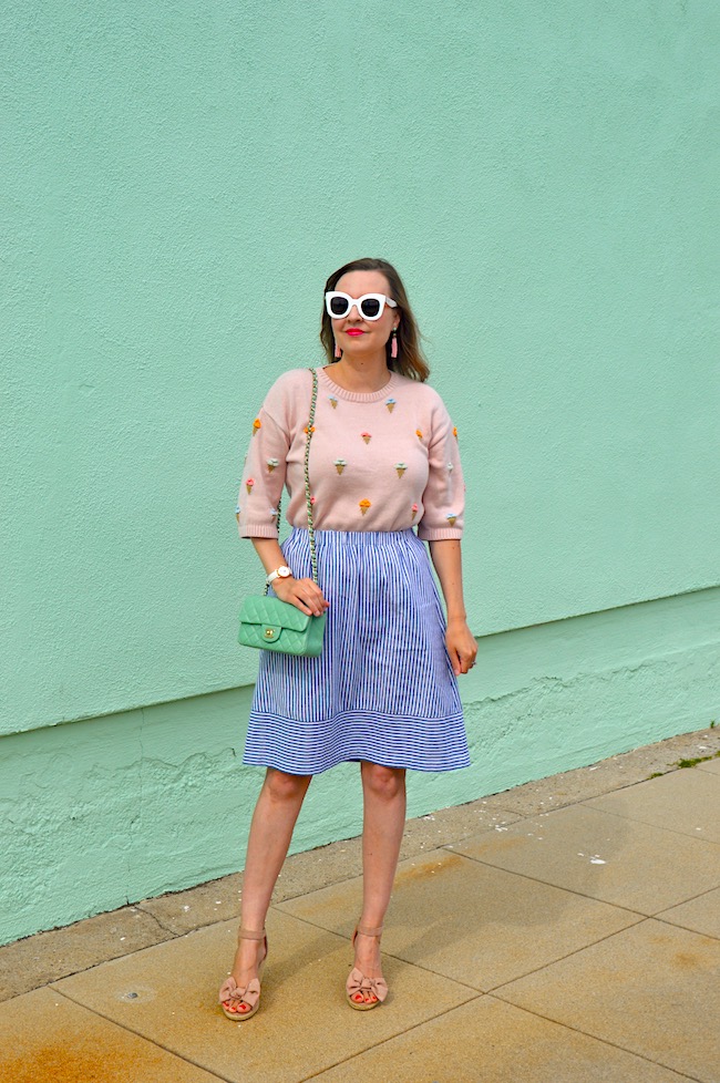 Hello Katie Girl Ice Cream Cone Sweater