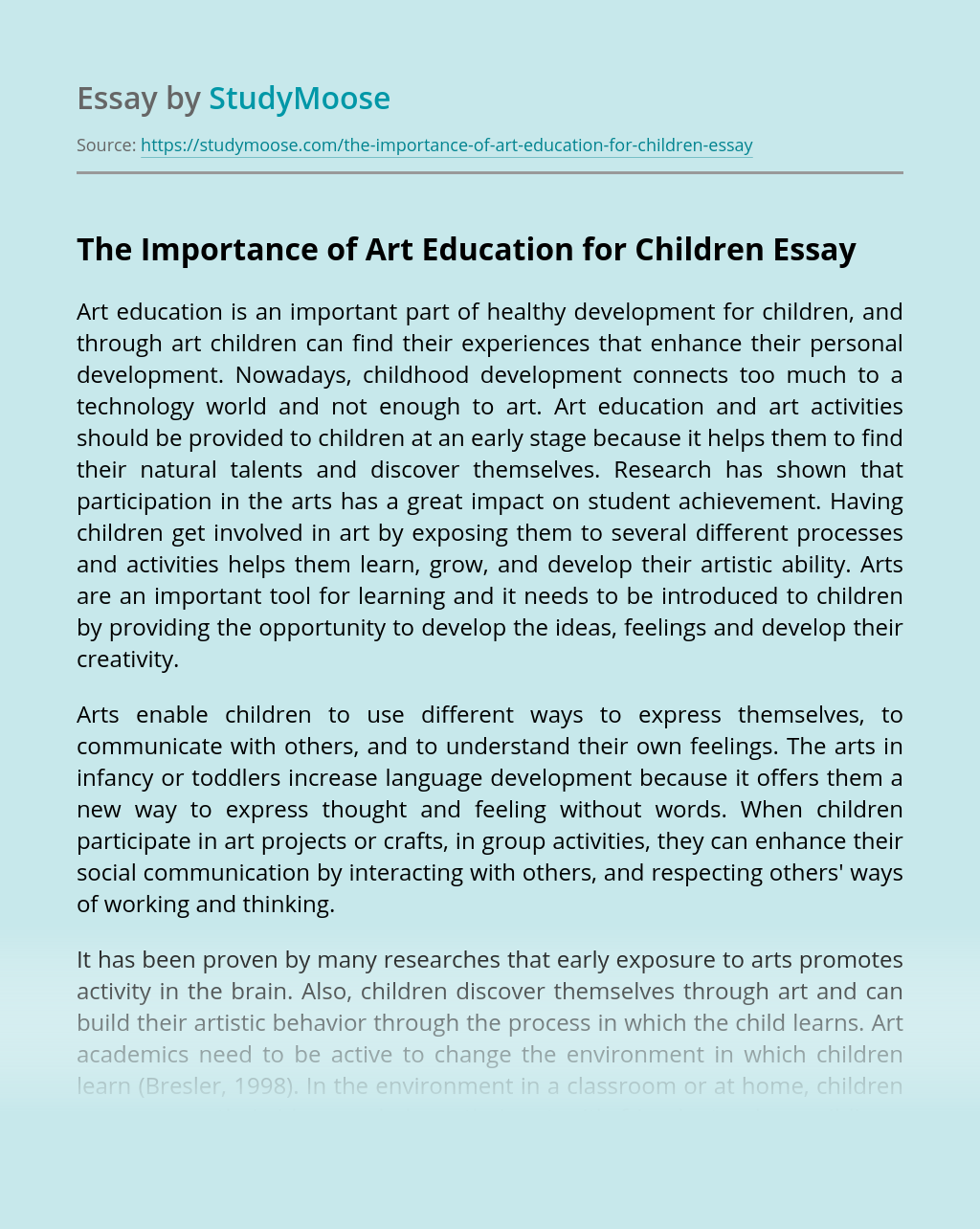essays on why education