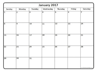 Free Printable Calendar January 2017