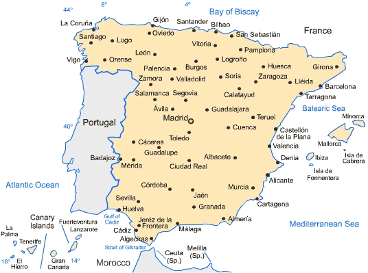 Mapa de España: El mapa de españa
