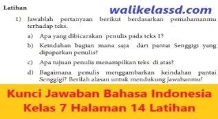 Kunci Jawaban Bahasa Indonesia Kelas 7 Halaman 14 Latihan Wali Kelas Sd