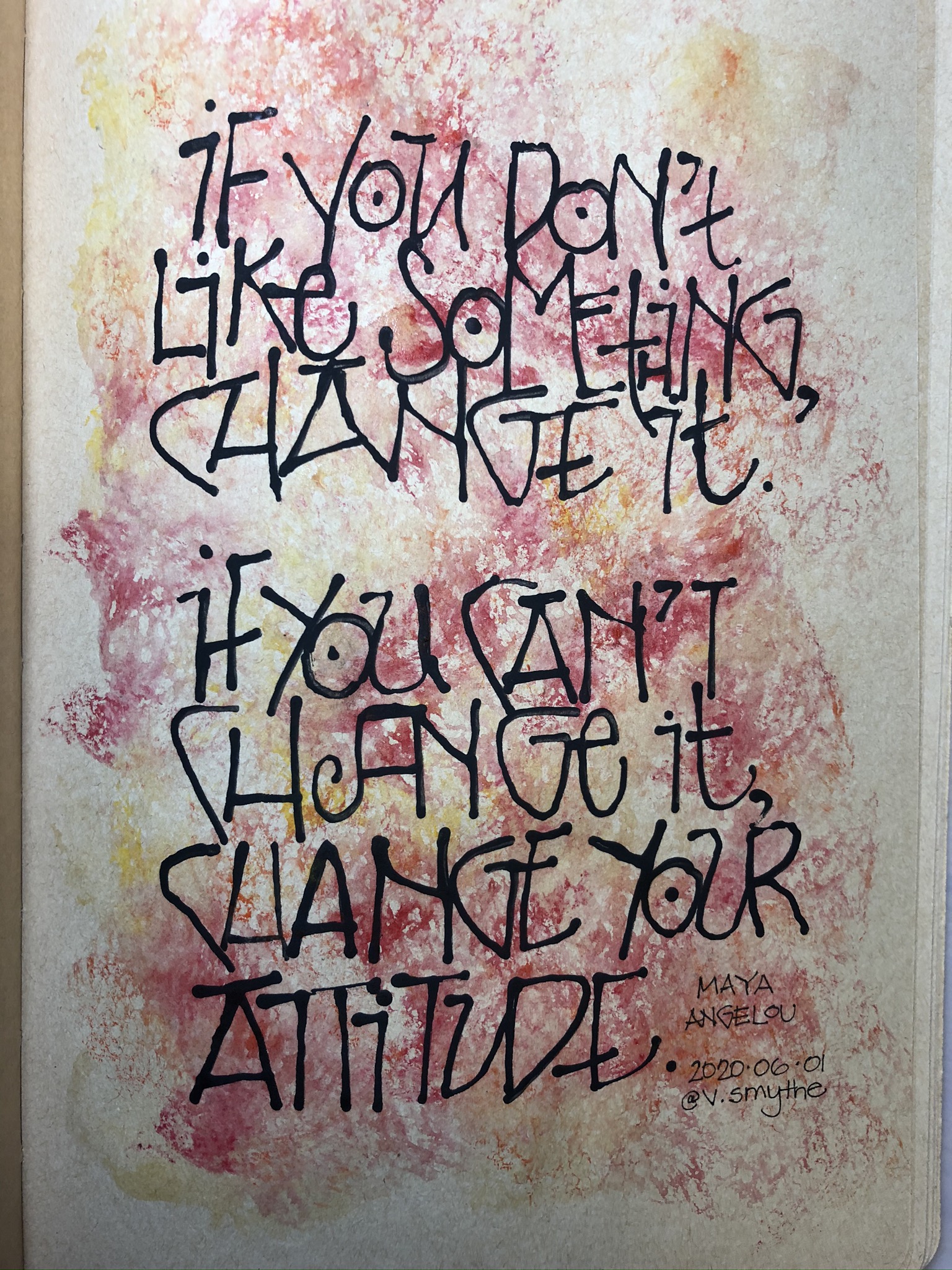 Acrylic Paint Lettering with Watercolour