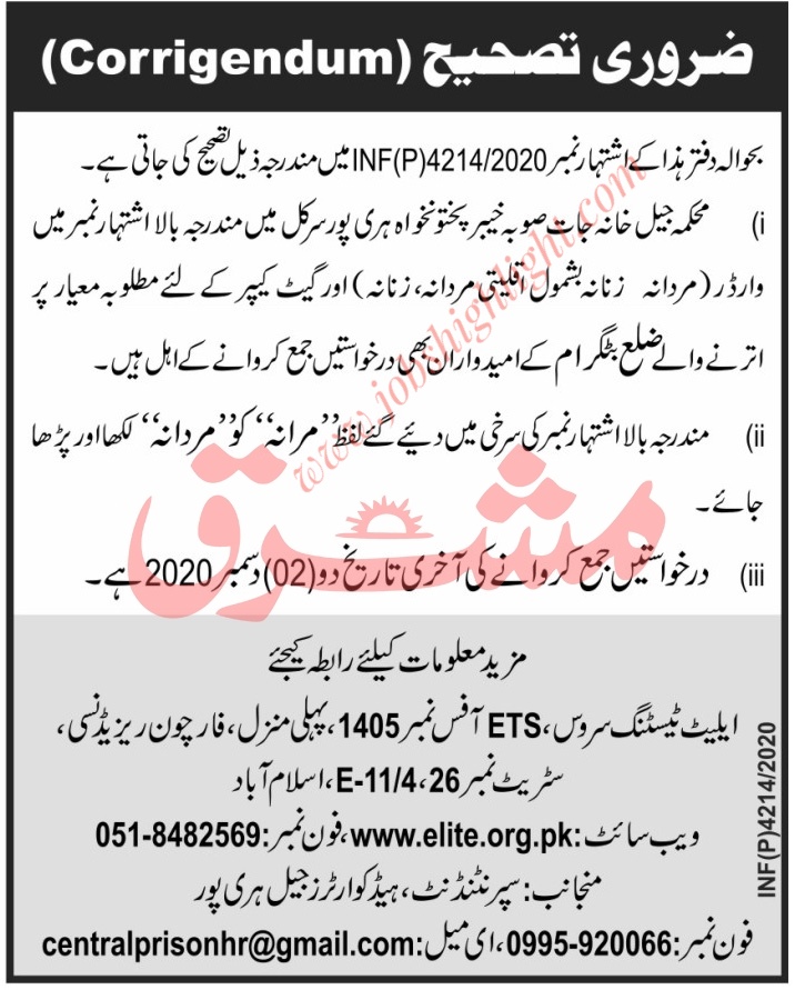 kpk jail police jobs