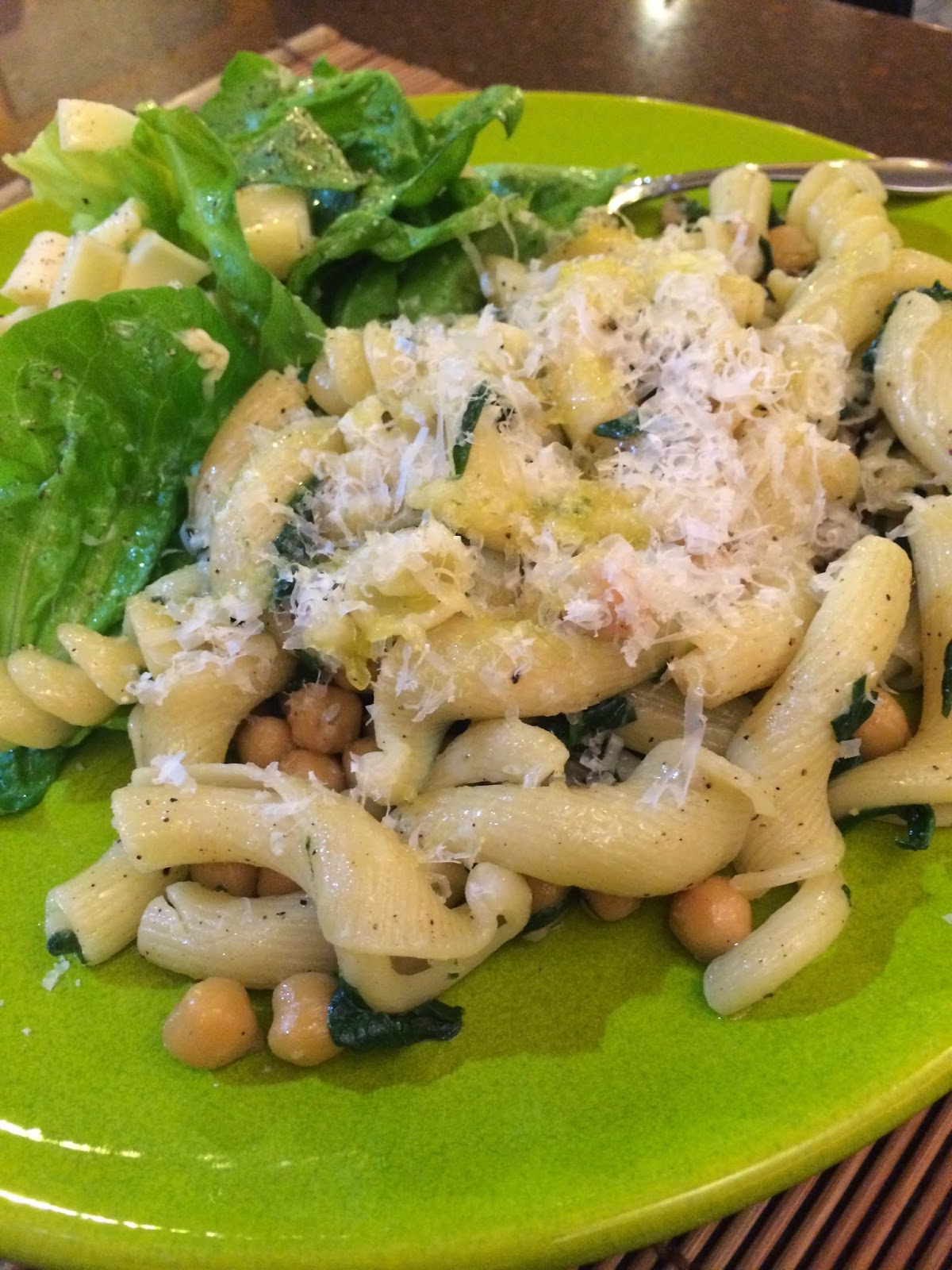 School of Eating Good Pasta with Spinach, Chickpeas, and Sausage
