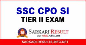 SSC CPO SI Tier II Exam SSC CPO SI Tier II Exam