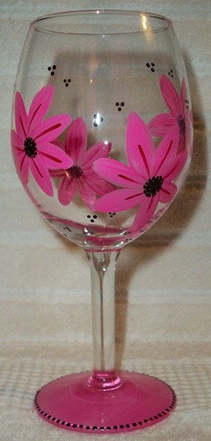 hand-painted flower wine glasses For Birthday Gift