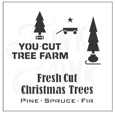 Old sign stencil Christmas trees
