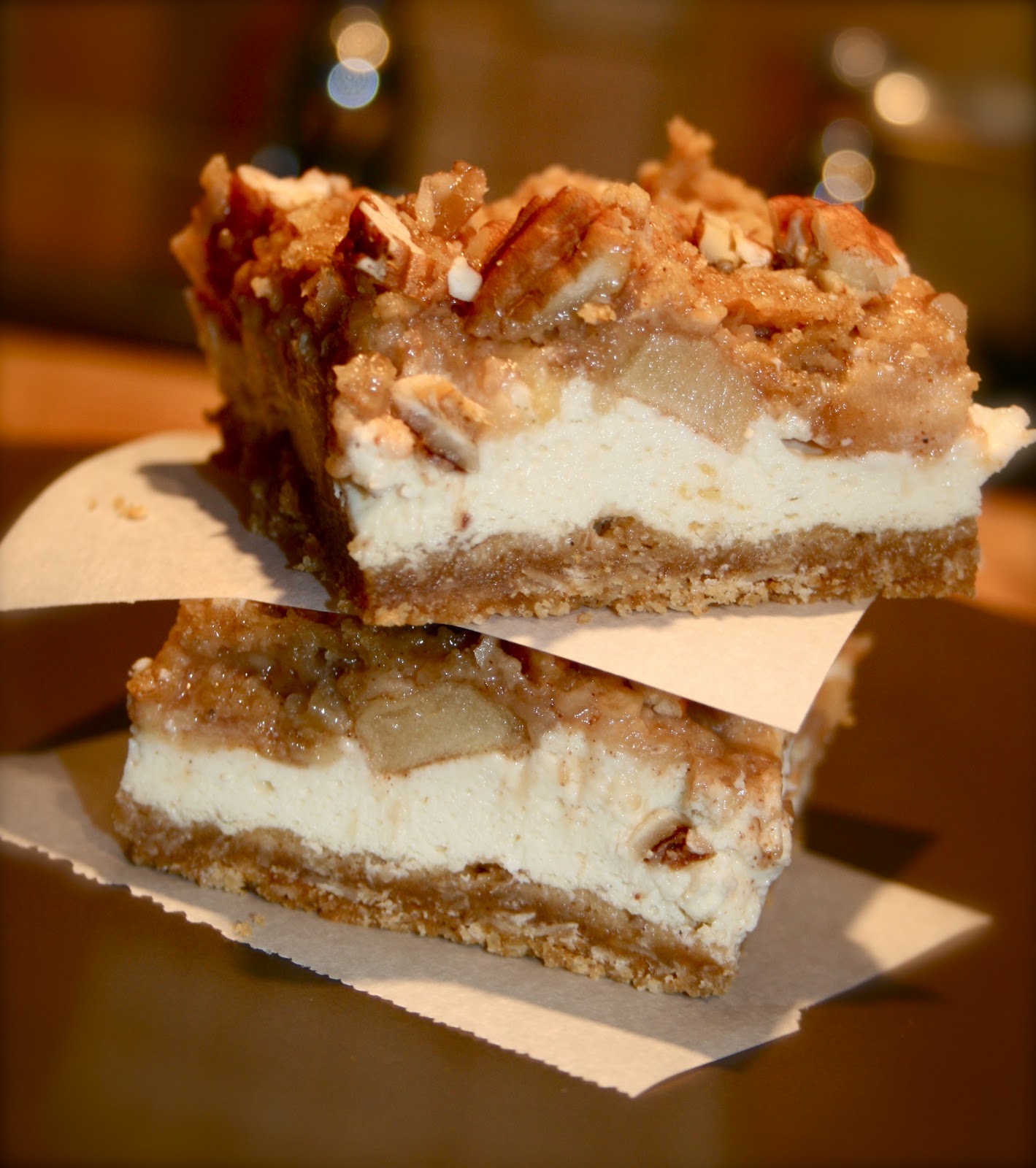 sugar & spice Caramel Apple Cheesecake Bars