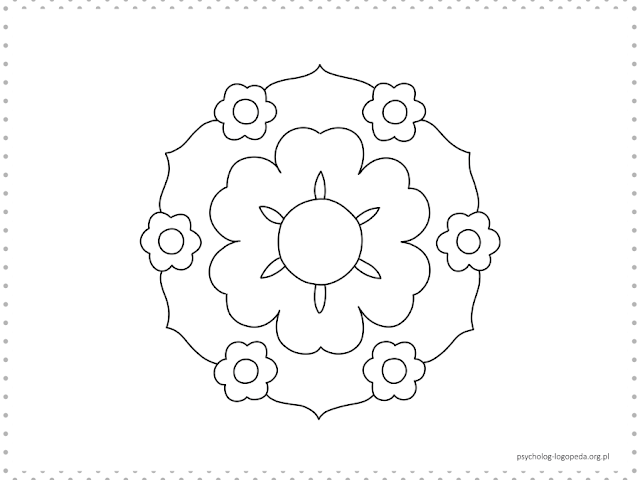 proste mandale kwiaty