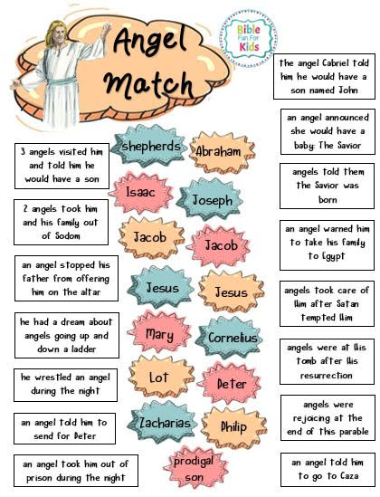 Angel Match It  Bible Fun For Kids