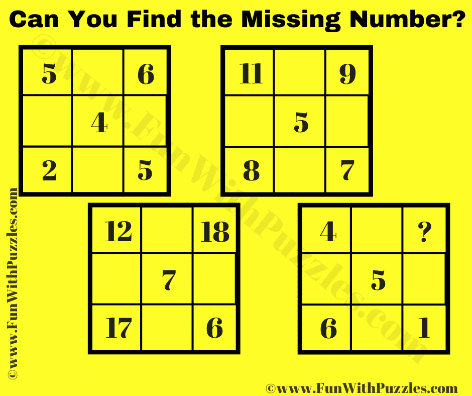 Puzzle Question Logic Number Puzzle for Teens with Answer