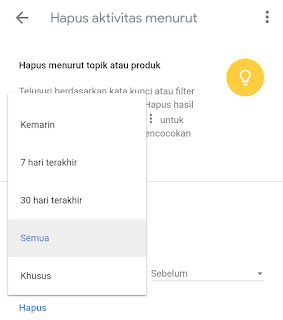 cara menghapus history maps di android