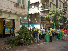 Cleanup from Typhoon Hato