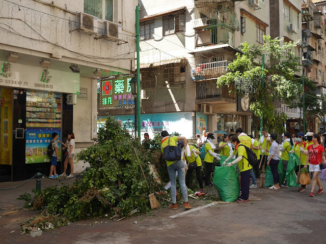 Cleanup from Typhoon Hato