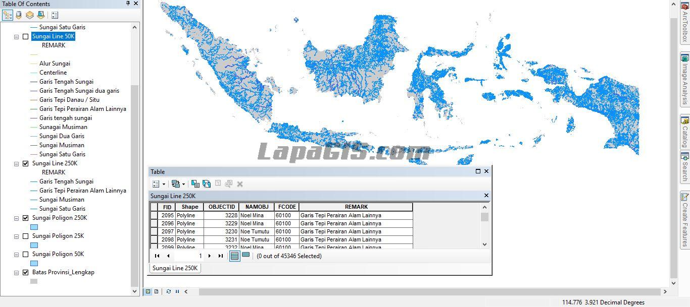 Data SHP (Shapefile) Sungai Seluruh Indonesia Lengkap