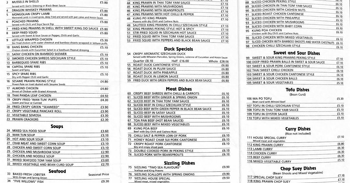 andrew's blog Golden Panda (Woodbridge) Chinese Menu