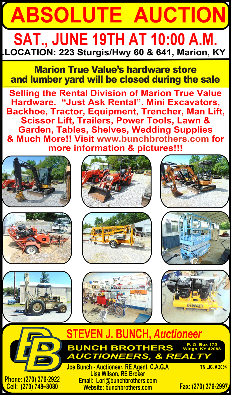 The Press Online True Value rental equipment selling at auction