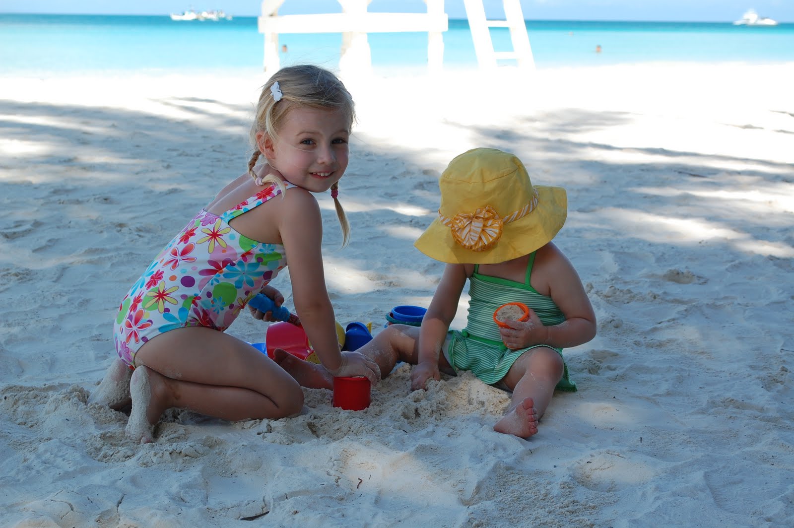 The Sea Wind has some beautiful tropical garden pools that Addie was curiou...