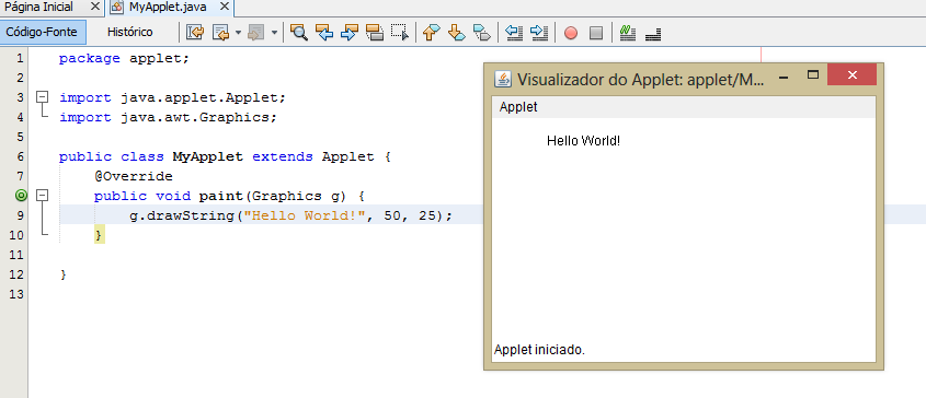 Java Divertido: #13) Criação de um Applet
