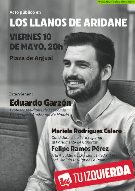 El economista Eduardo Garzón abrirá la campaña de IUC en La Palma