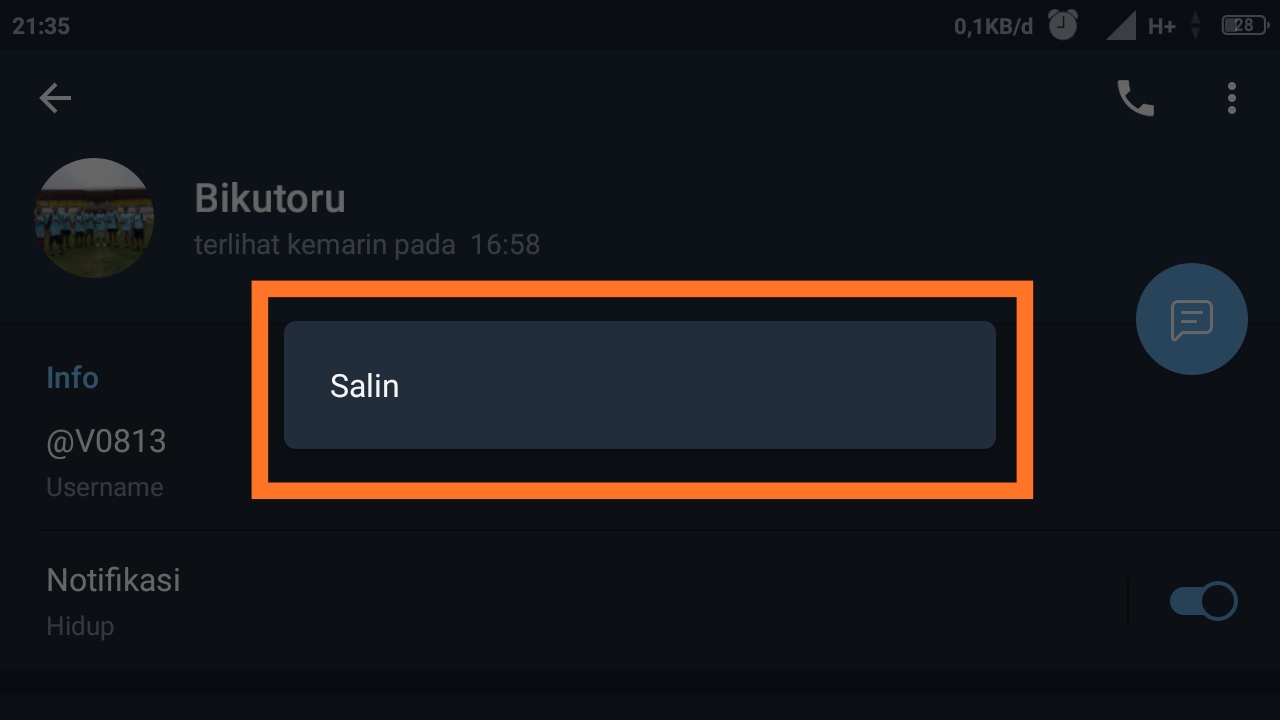 cara mengirim pesan di channel telegram