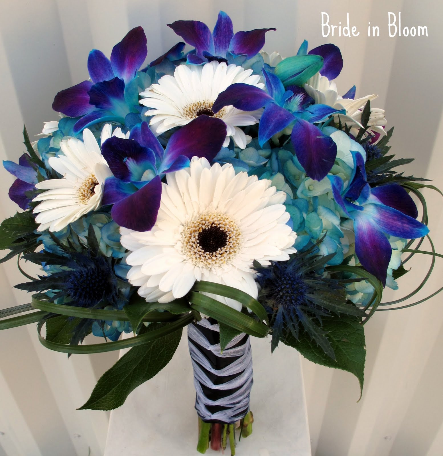 Bride in Bloom Blue orchid bridal bouquets