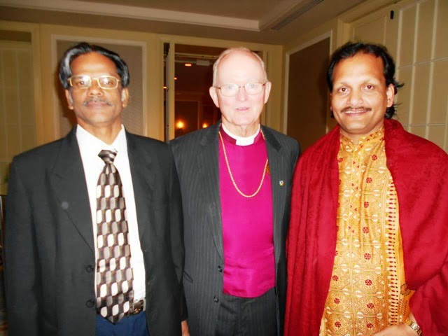 Dr. Abraham Karickam and Biswadeb Chakraborty with Bishop William Swing (Founder of URI)