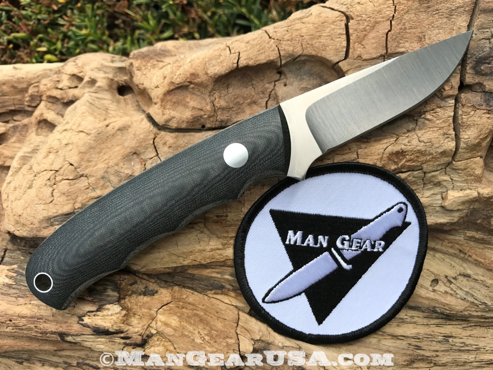 Man Gear Bob Dozier Knives K18 Straight Personal,Black Micarta