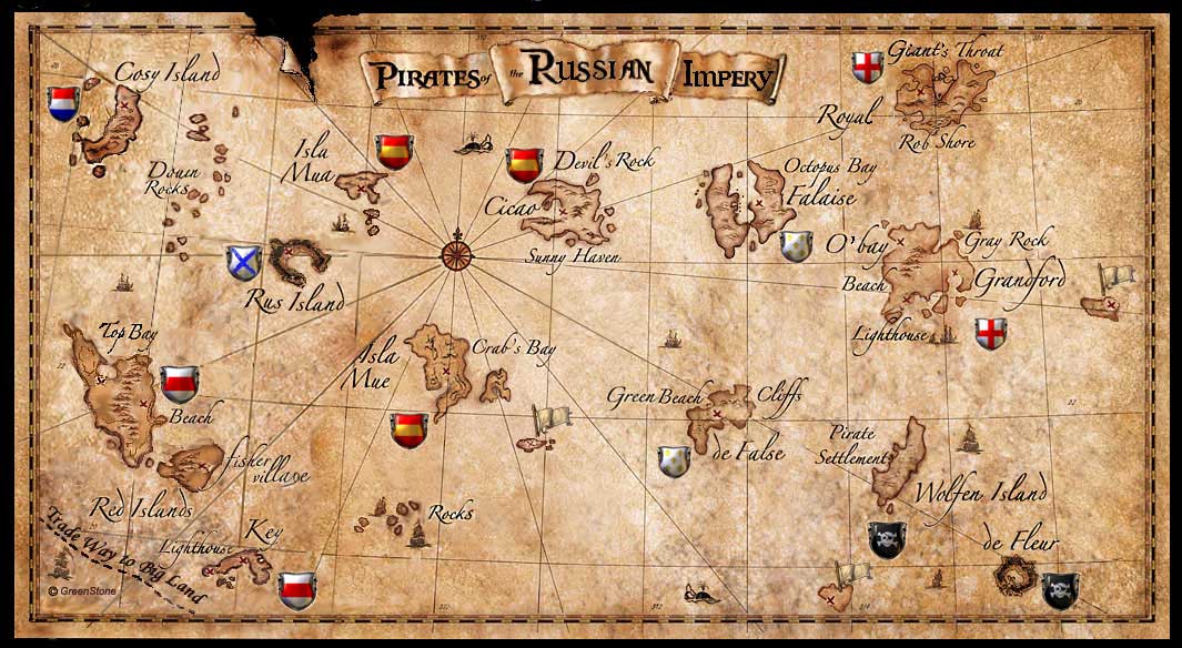 Карта пиратов карибского моря