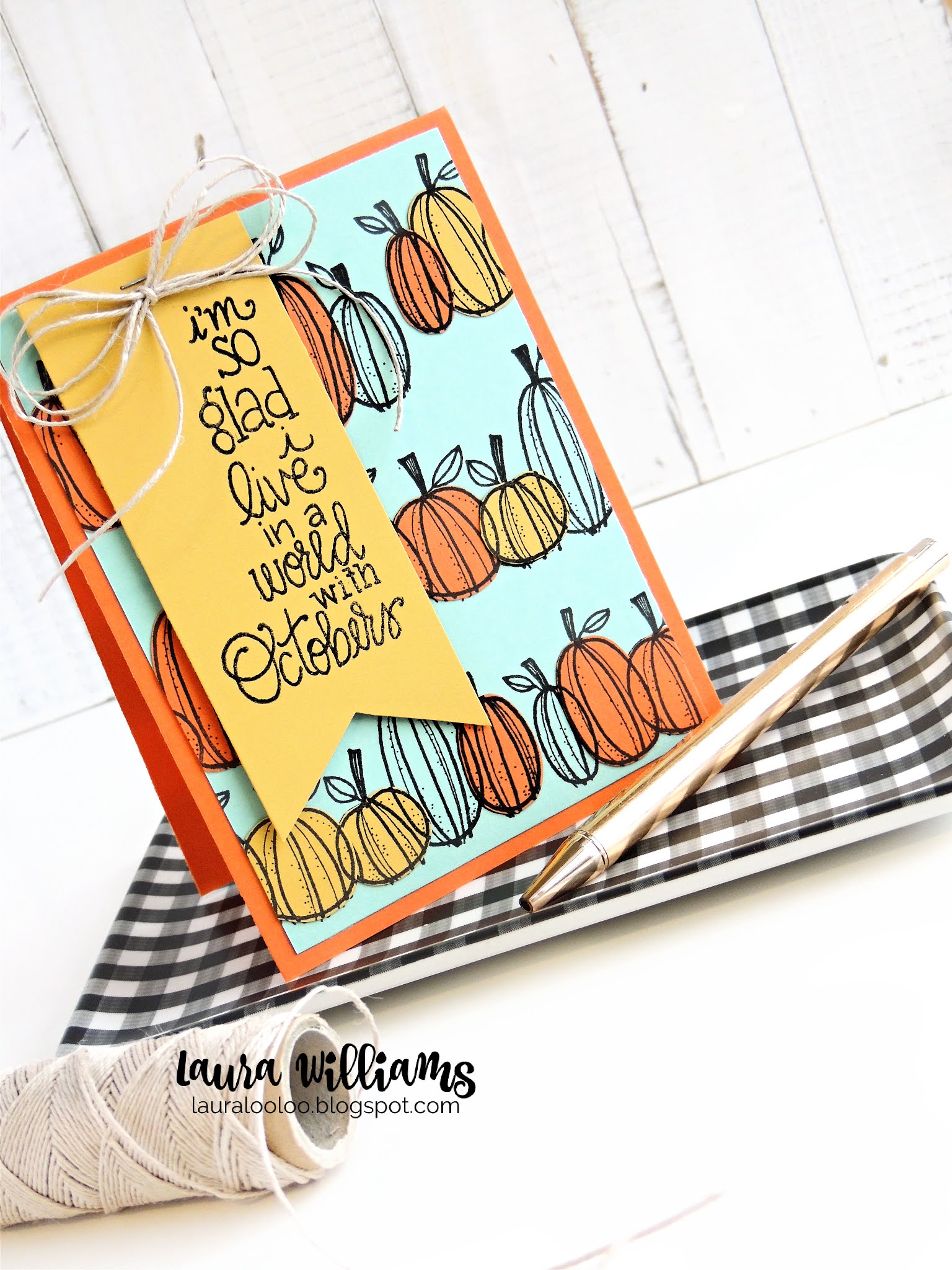 Make a handmade card for fall using the Pumpkin Pals stamp from Impression Obsession. Homemade cards for autumn are fun to make in shades of yellow, orange, and aqua. Click to see ideas for DIY cards and paper crafts using stamps and die cutting.