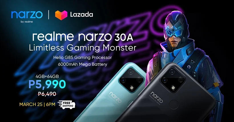 realme narzo 30A now exclusively available on Lazada at a discounted price!