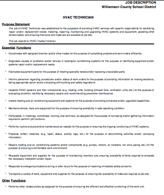 Hvac Installer Job Description Collage Template