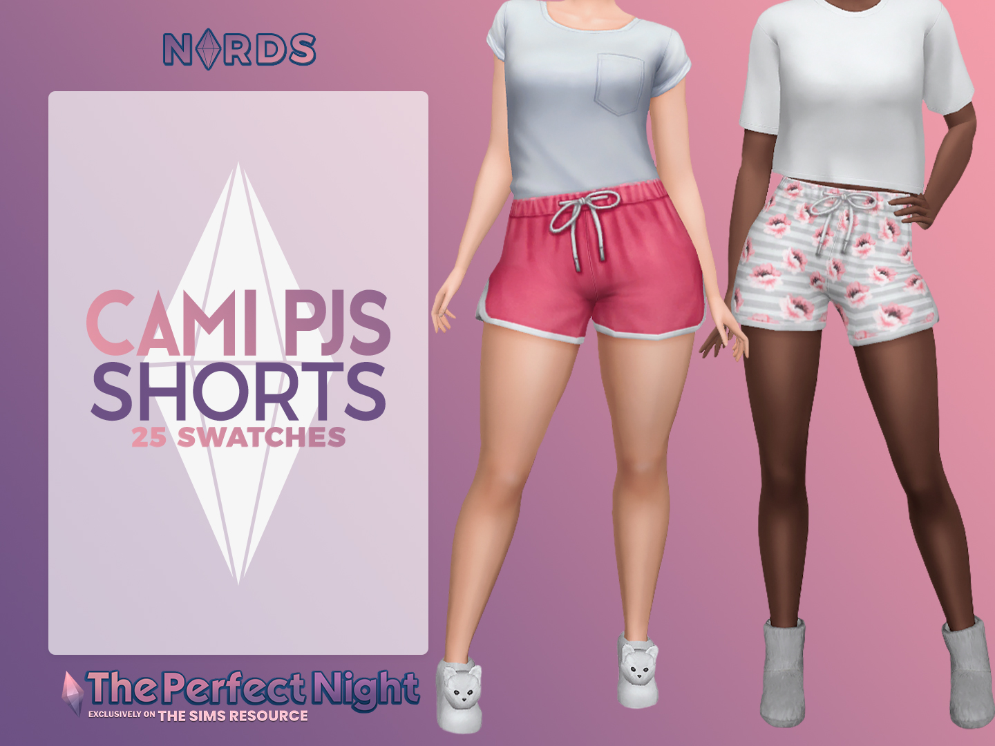 Cami PJs Shorts Sims 4 CC Bottom