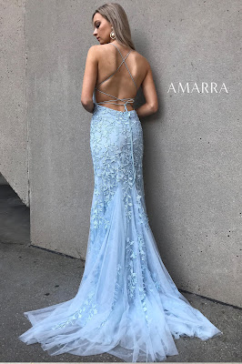 Spaghetti Strapped Prom Dresses Amarra United State Back pose