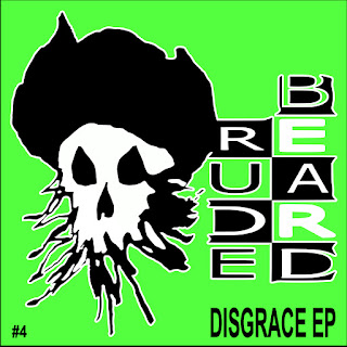 Rudebeard "Disgrace" EP The cover illustration is of a bearded skull wearing a pirate's hat.