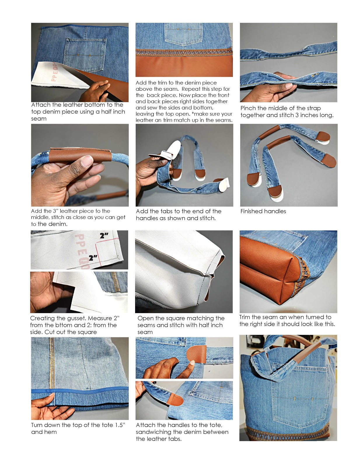 As Seen In Sewn Magazine Refashion Old Jeans With A Diy Tote Bag