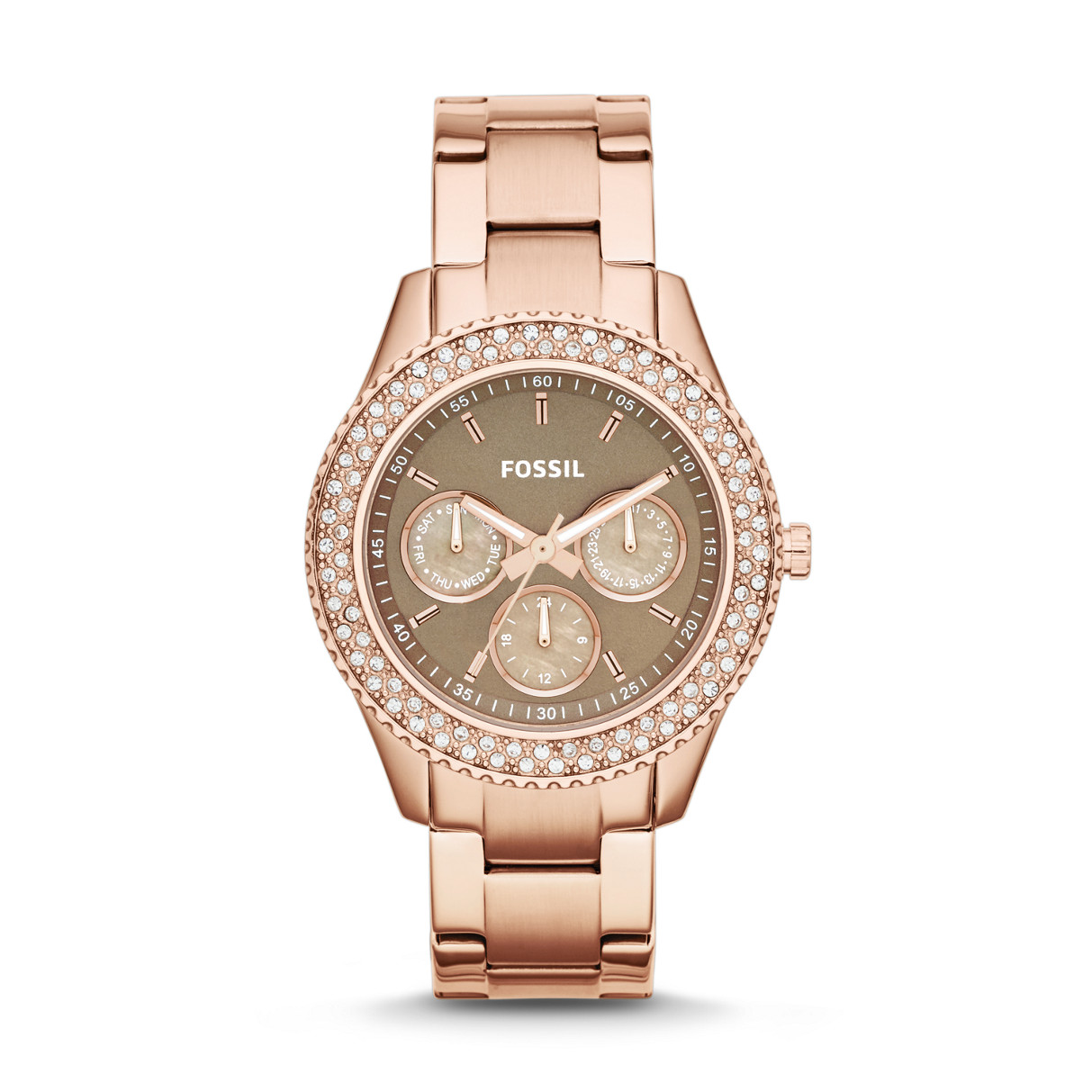 USA Boutique: Fossil Stella Multifunction Stainless Steel Watch - Rose Gold