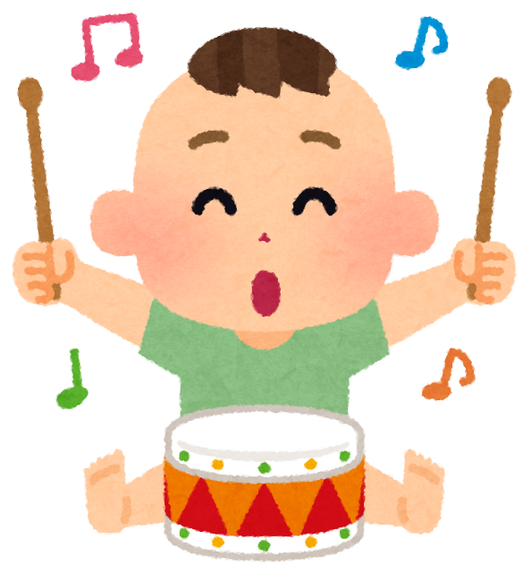 楽器で遊ぶ赤ちゃんのイラスト 太鼓 かわいいフリー素材集 いらすとや