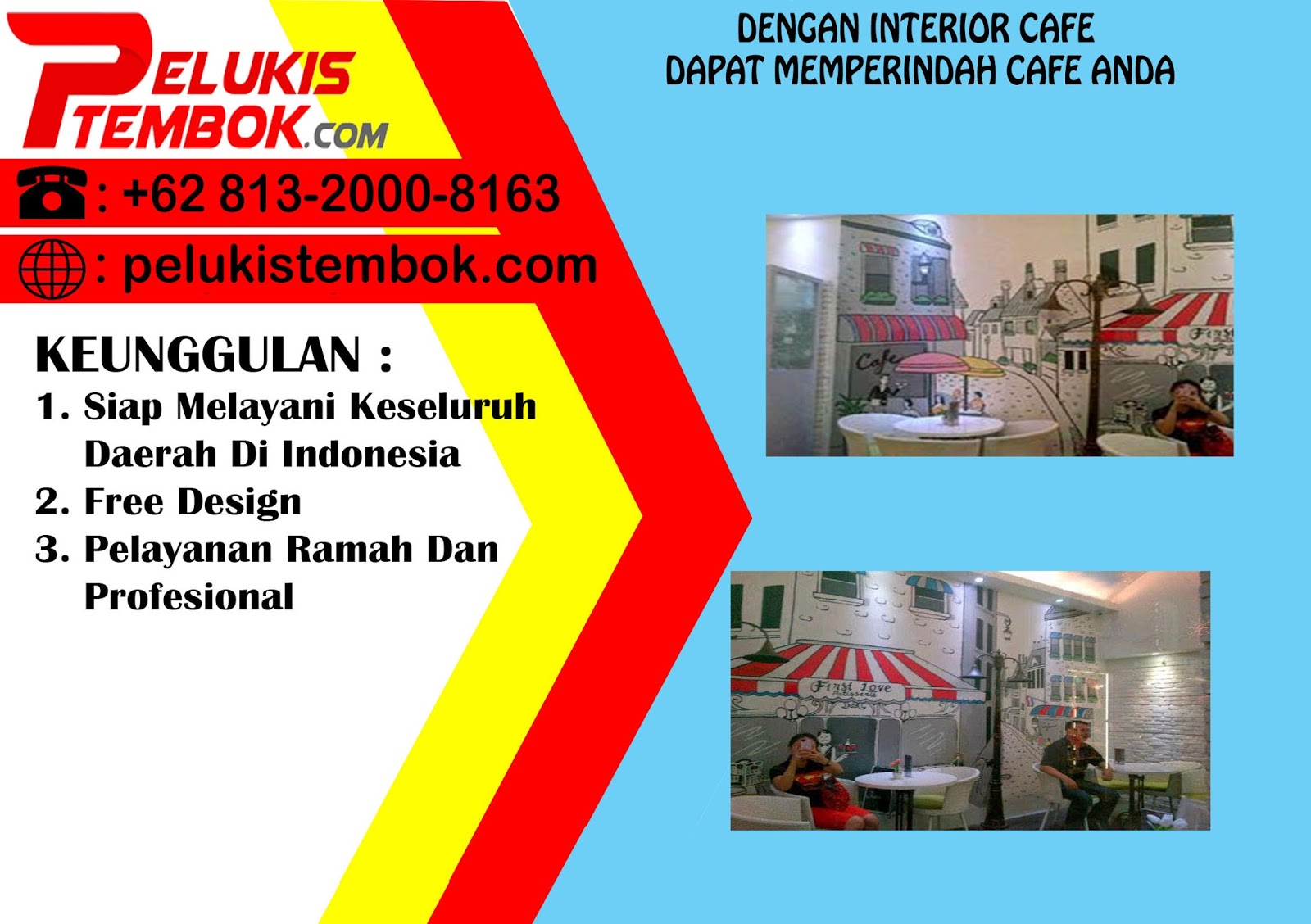 Termurah WA 62 813 2000 8163 Desain  Interior  Dinding Cafe 