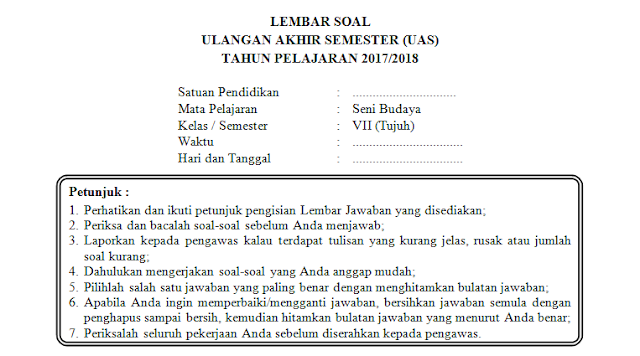 Contoh Soal Seni Budaya Beserta Jawabannya 1 Materi Pelajaran 10