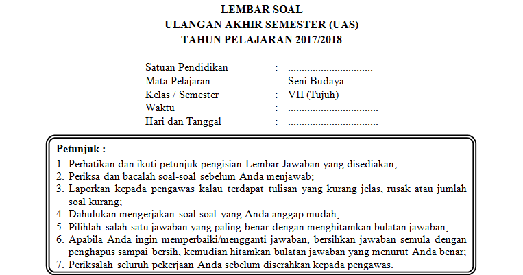 Contoh soal hots seni budaya essay 07 image