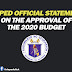 DepEd Statement on the Approval of 2020 Budget